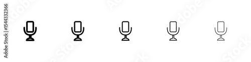 Mic button icon black and white vector sign