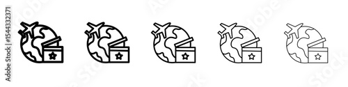 MICE tourism icon black and white vector sign