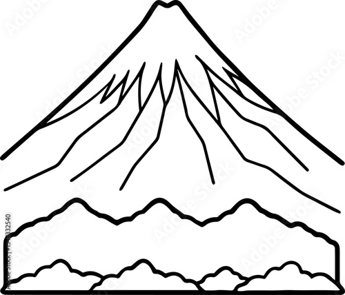 Mountain outline vector illustration