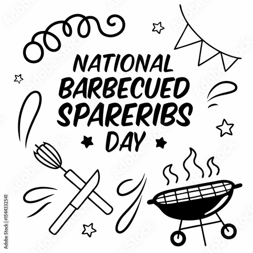 NATIONAL BARBECUED SPARERIBS DAY vector illustration