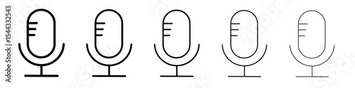Microphone icon black and white vector sign