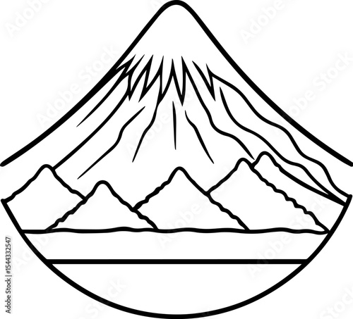 Mountain outline vector illustration