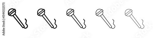 Microphone icon black and white vector sign