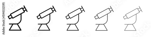 Microscope icon black and white vector sign