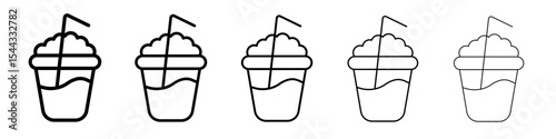 Milk shake icon black and white vector sign