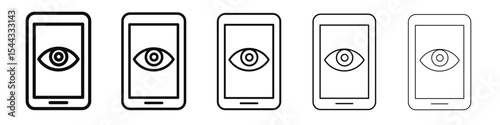 Mobile Eye Icon black and white vector sign