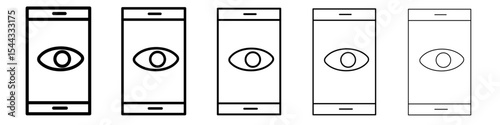 Mobile Eye Icon black and white vector sign