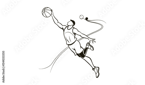 Dynamic basketball player shooting a jump shot