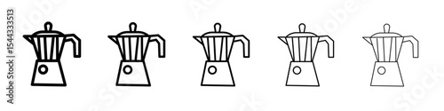 moka pot icon black and white vector sign