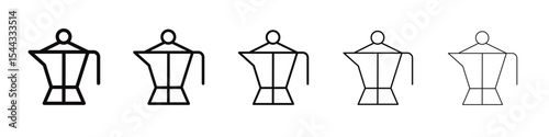 moka pot icon black and white vector sign