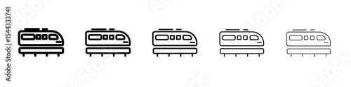 Monorail icon black and white vector sign