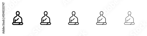 Monk icon black and white vector sign