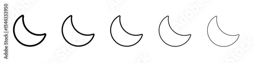 Moon icon black and white vector sign