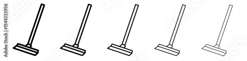 Mopping floors icon black and white vector sign