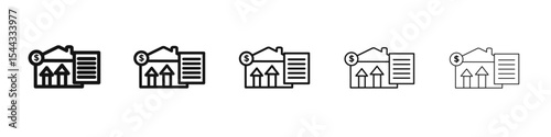 Mortgage loan icon black and white vector sign