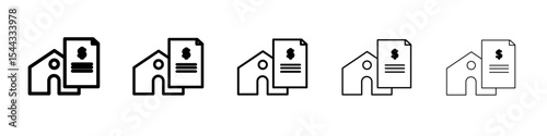 Mortgage loan icon black and white vector sign