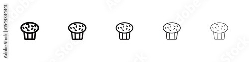 Muffin icon black and white vector sign