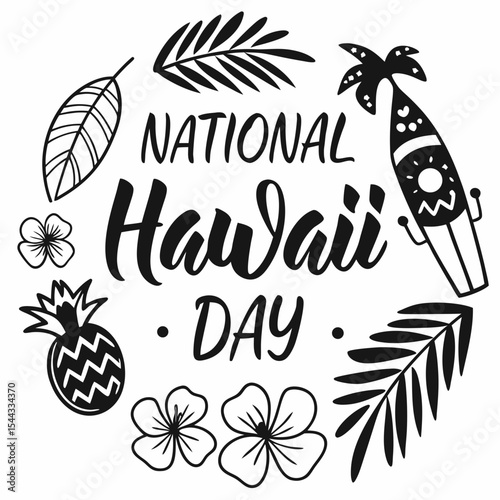 NATIONAL HAWAII DAY vector illustration