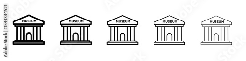 Museum icon black and white vector sign