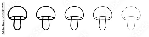 Mushroom icon black and white vector sign