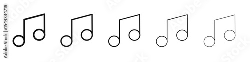 music note icon black and white vector sign