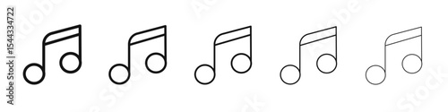 Music note icon black and white vector sign