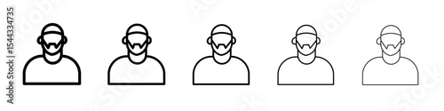 muslim man icon black and white vector sign