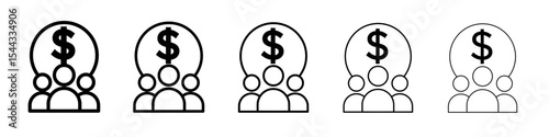 Mutual funds icon black and white vector sign