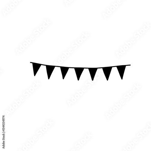 hanging black flag decoration icon