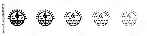 Natural resources icon black and white vector sign
