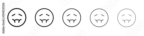 Nausea icon black and white vector sign
