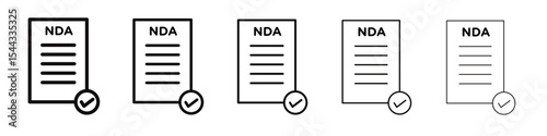 NDA icon black and white vector sign