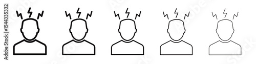 Nervous breakdown icon black and white vector sign