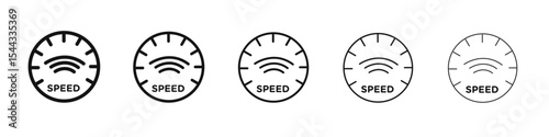 Network speed test icon black and white vector sign