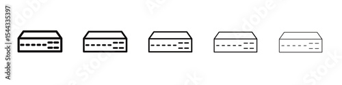 Network switch icon black and white vector sign