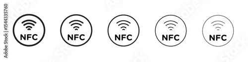 NFC icon black and white vector sign
