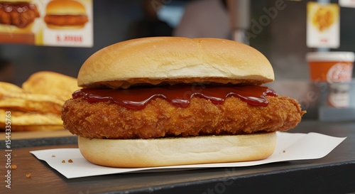 Chicken katsu sandwich on street stall