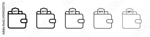 NFT wallet icon black and white vector sign