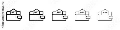 NFT wallet icon black and white vector sign