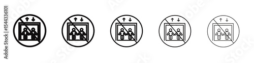 No Elevator Sign icon black and white vector sign