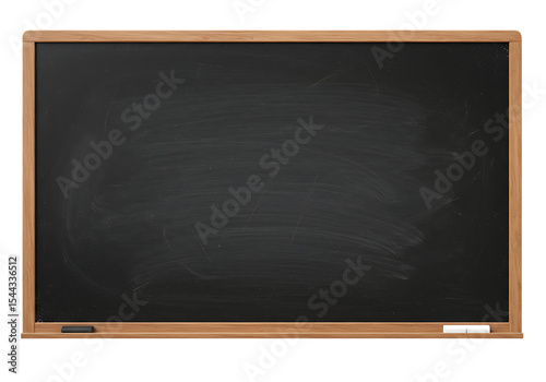 Blank blackboard surface with wooden frame texture and chalkboard school education concept
