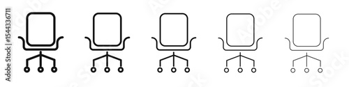 Office chair  icon black and white vector sign
