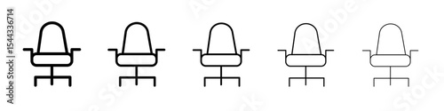 Office chair icon black and white vector sign