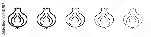 Onion icon black and white vector sign