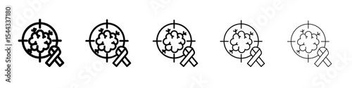 Oncology department icon black and white vector sign