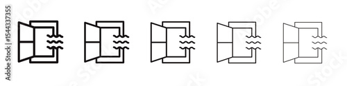 Open windows icon black and white vector sign