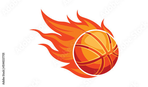 Fiery basketball logo design for sports teams