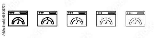 Page speed icon black and white vector sign