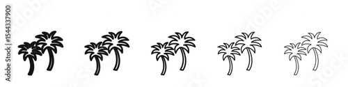 Palm tree icon black and white vector sign