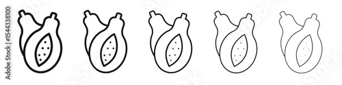 Papaya icon black and white vector sign
